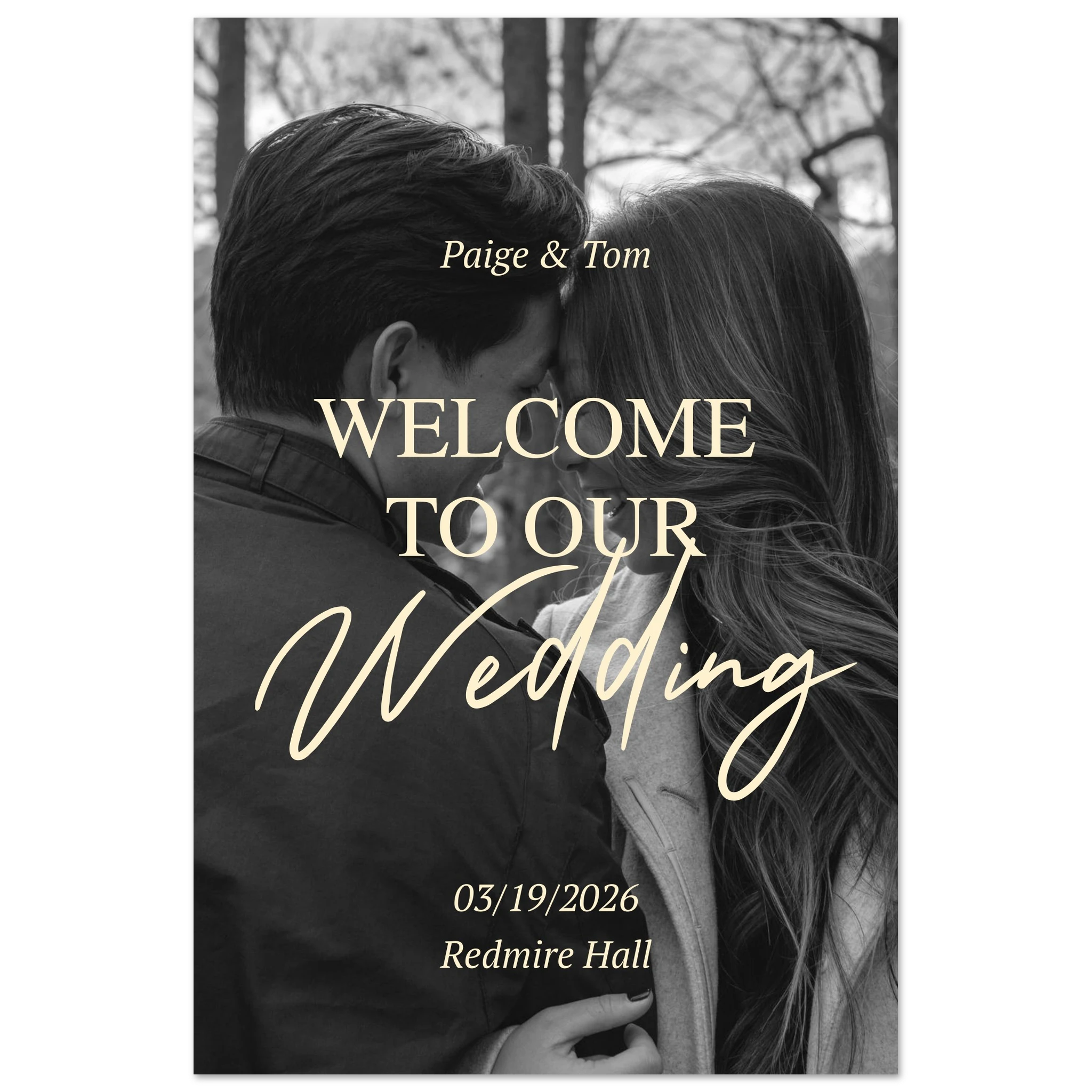 Custom Engagement Photo Wedding Welcome Sign - Personalized Board Display Secondary image