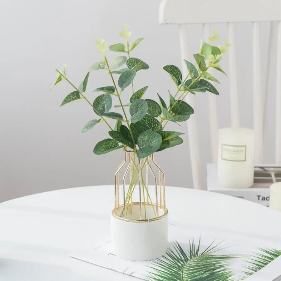 Eucalyptus Leaves Artificial Plants for Wedding Decor & Outdoor Christmas Wreaths