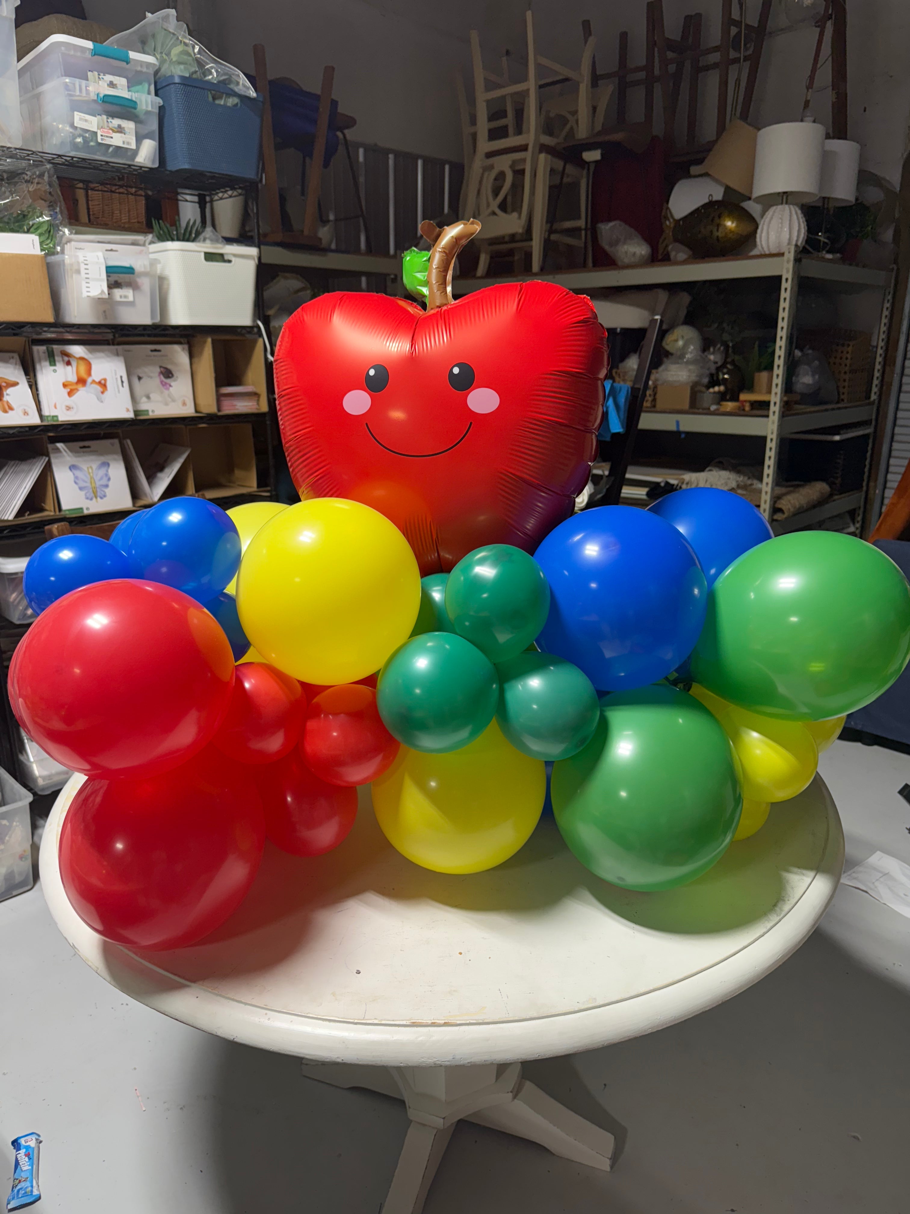 Smiling Red Apple 21" Foil Balloon Secondary image