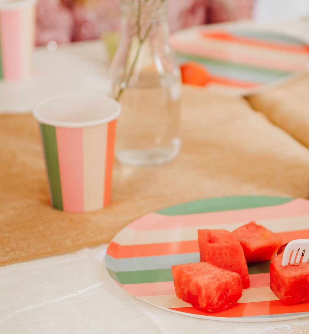 Vibrant Striped Party Pack Plates, Cups & Napkins - Serves 12