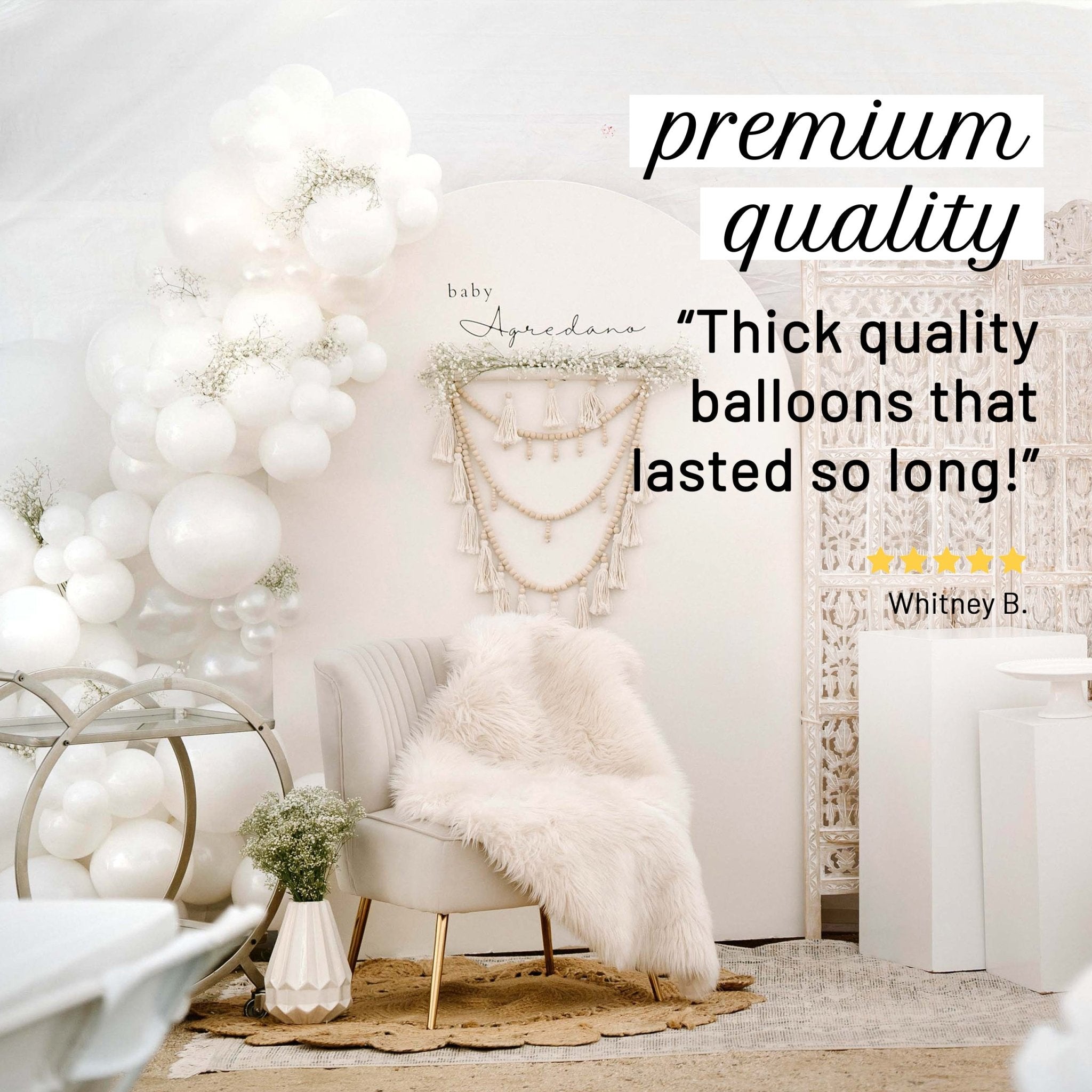 White Wedding Balloon Garland Kit Secondary image