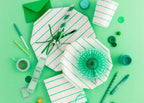 Aqua Green Striped Paper Napkins