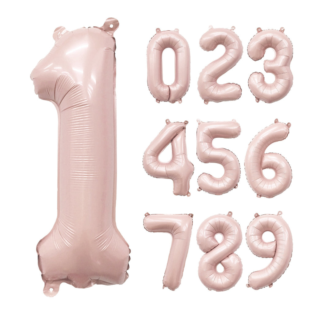 Blush Number Balloon | 32" Giant Pink Foil | Numbers 0-9