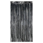 Black tinsel curtain on a white background