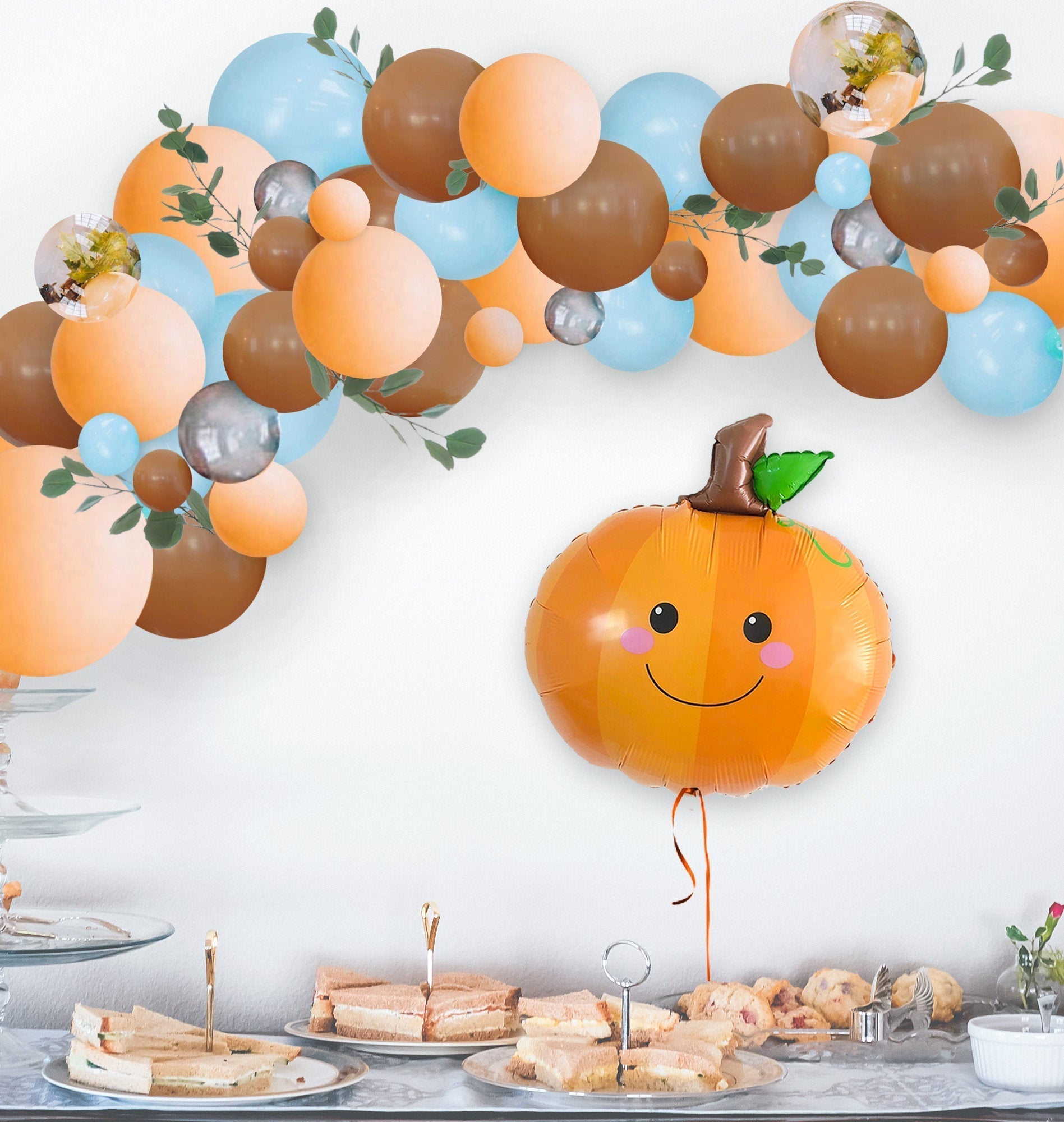 Blue Little Pumpkin Balloon Garland Kit Main image