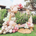 Boho Dusty Rose and Green Balloon Garland Kit