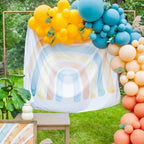 Retro Rainbow Balloon Garland Kit – Blue & Orange