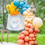 Retro Rainbow Balloon Garland Kit – Blue & Orange