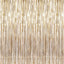 Champagne gold metallic fringe tinsel curtain backdrop with vertical lines