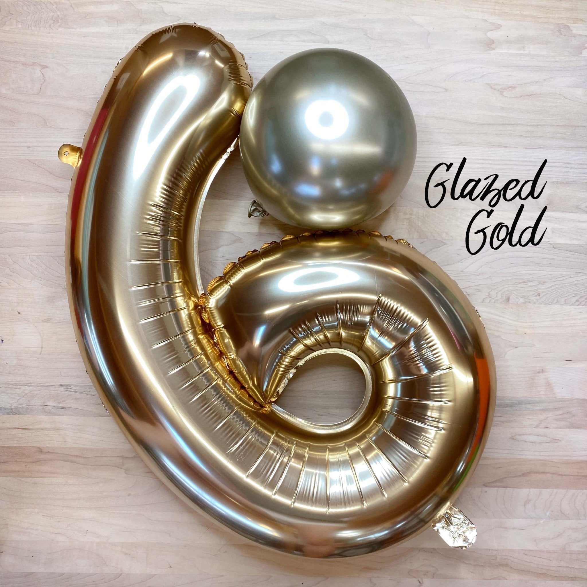 Giant Gold Number Balloon | 32" Metallic Foil | Numbers 0-9 Secondary image