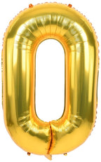 Gold number 0 balloon on a white background
