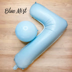 Pastel Blue Number Balloon | 32" Giant Foil | Numbers 0-9