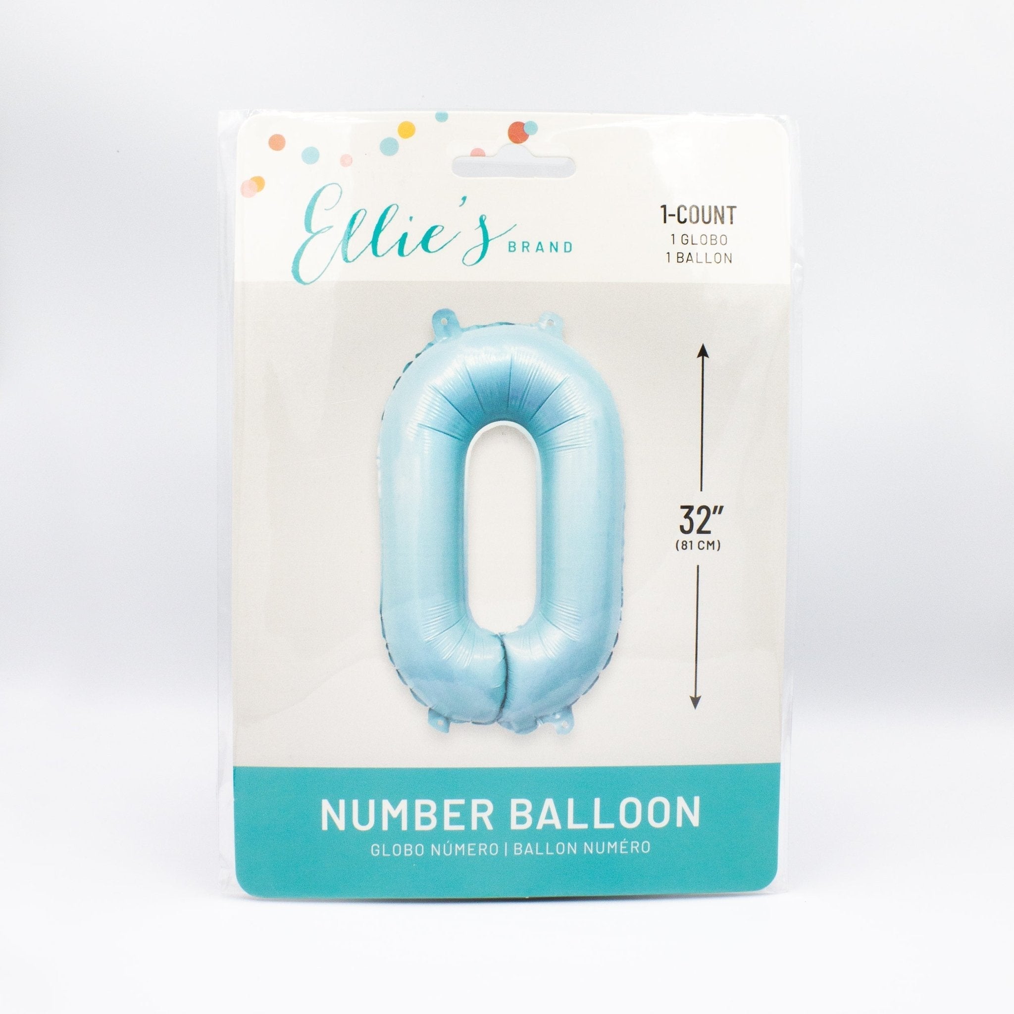 Pastel Blue Number Balloon | 32" Giant Foil | Numbers 0-9 Secondary image