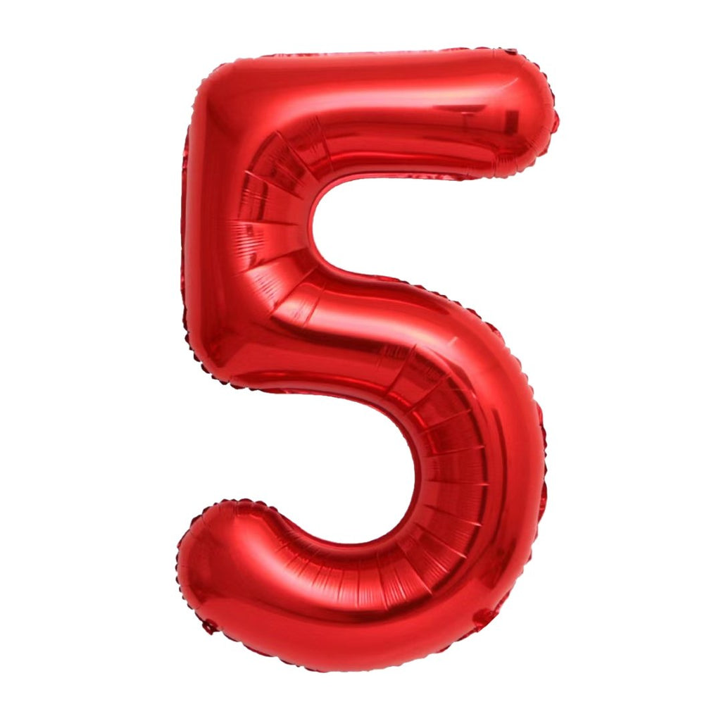Red Number Balloon | 42" Giant Foil | Numbers 0-9