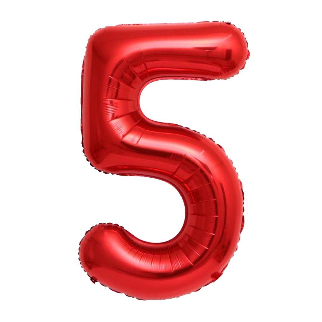 Red Number Balloon | 42" Giant Foil | Numbers 0-9