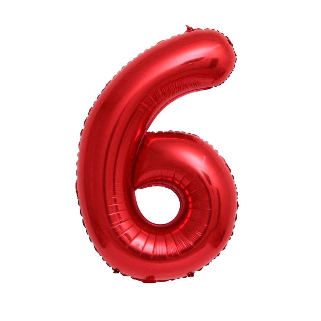Red Number Balloon | 42" Giant Foil | Numbers 0-9