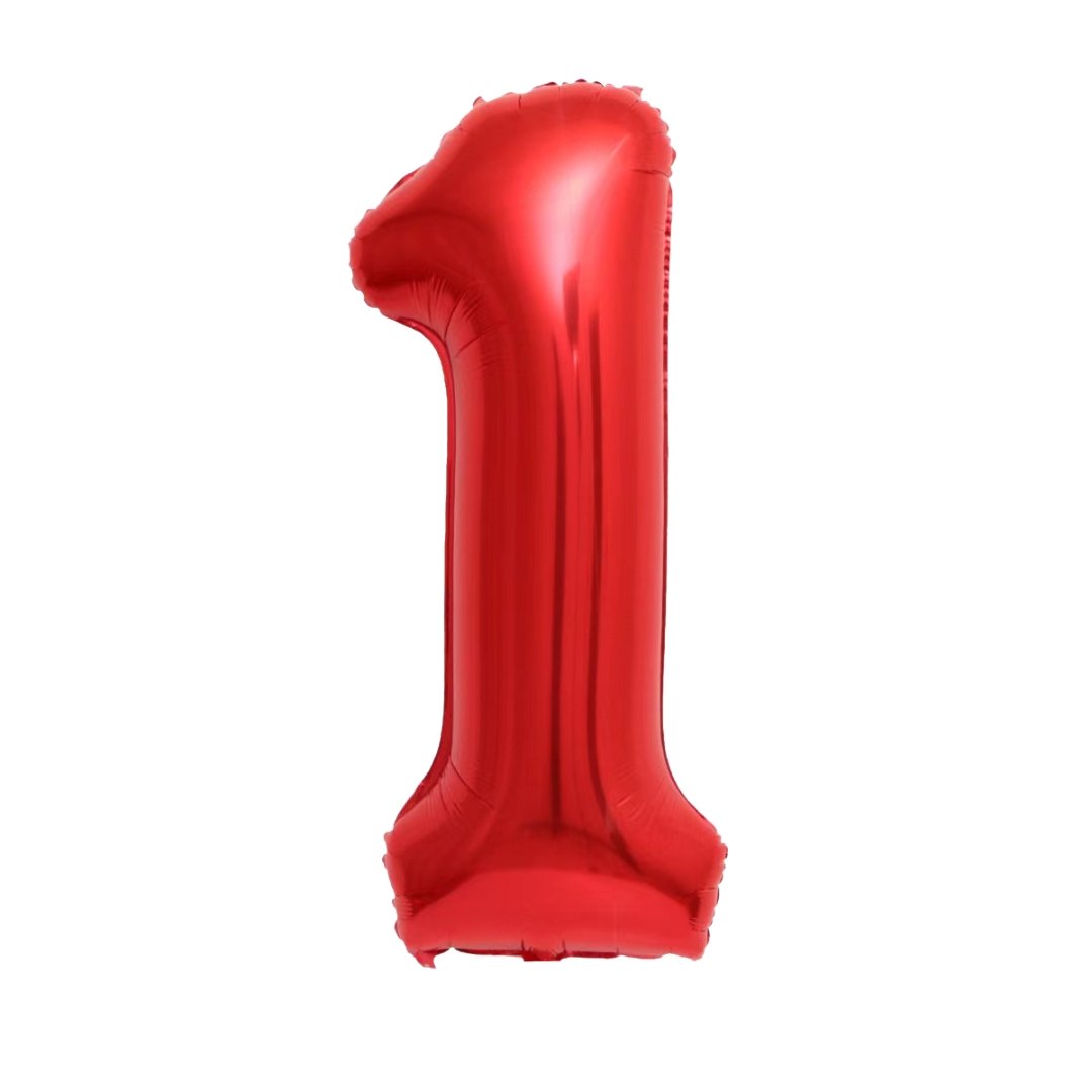 Red Number Balloon | 42" Giant Foil | Numbers 0-9