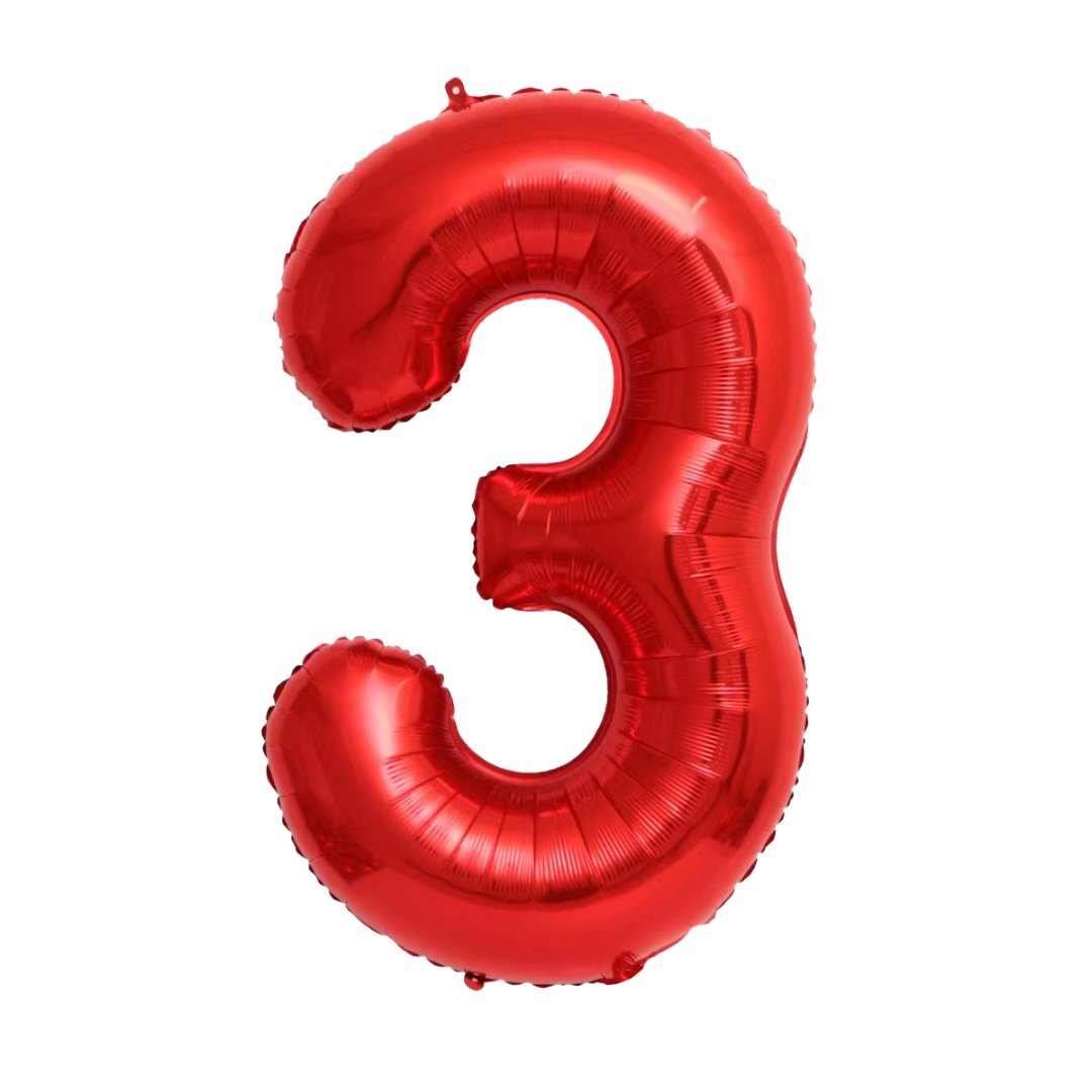 Red Number Balloon | 42" Giant Foil | Numbers 0-9