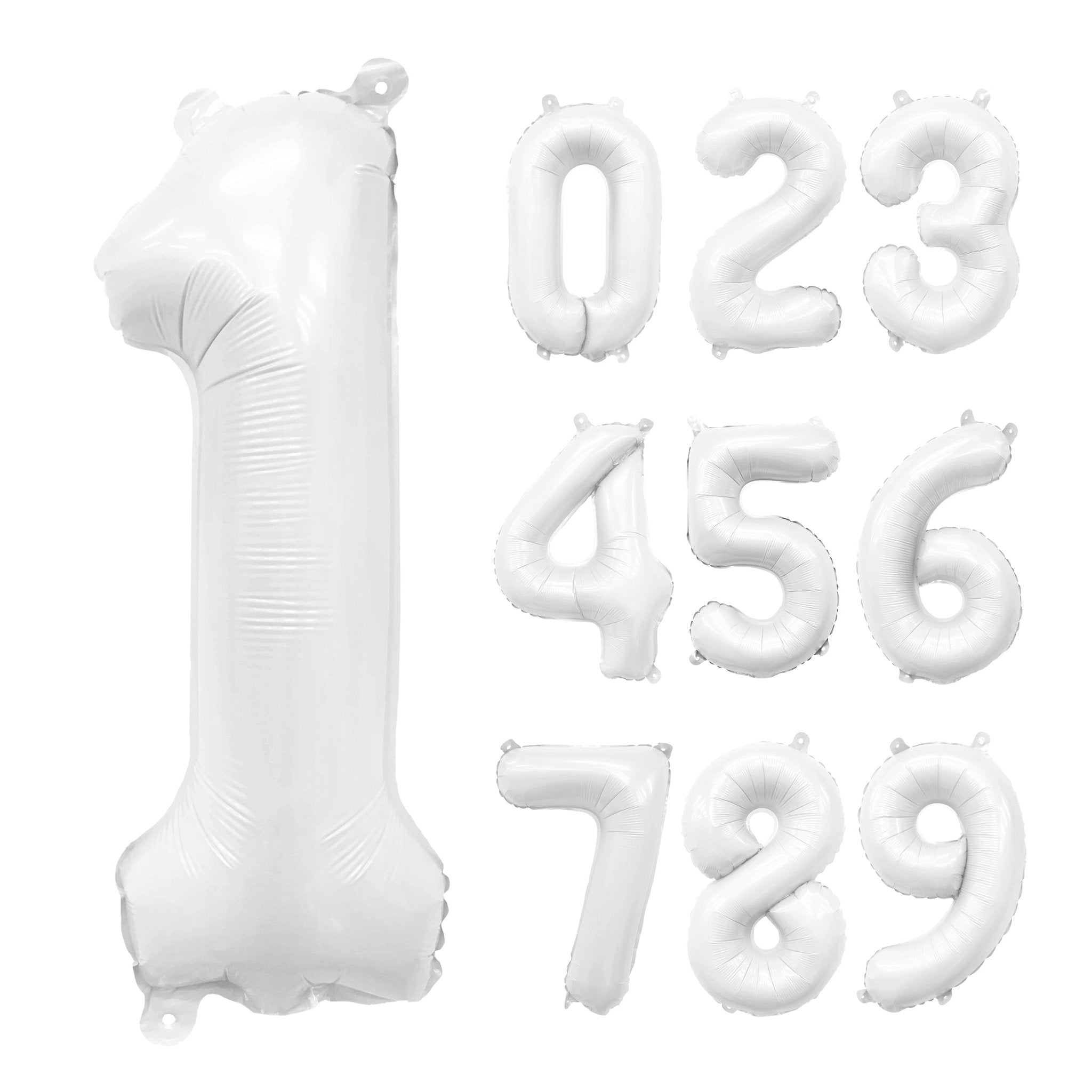 Giant White Number Balloon | 32" Foil | Numbers 0-9 Secondary image