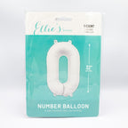 Giant White Number Balloon | 32" Foil | Numbers 0-9