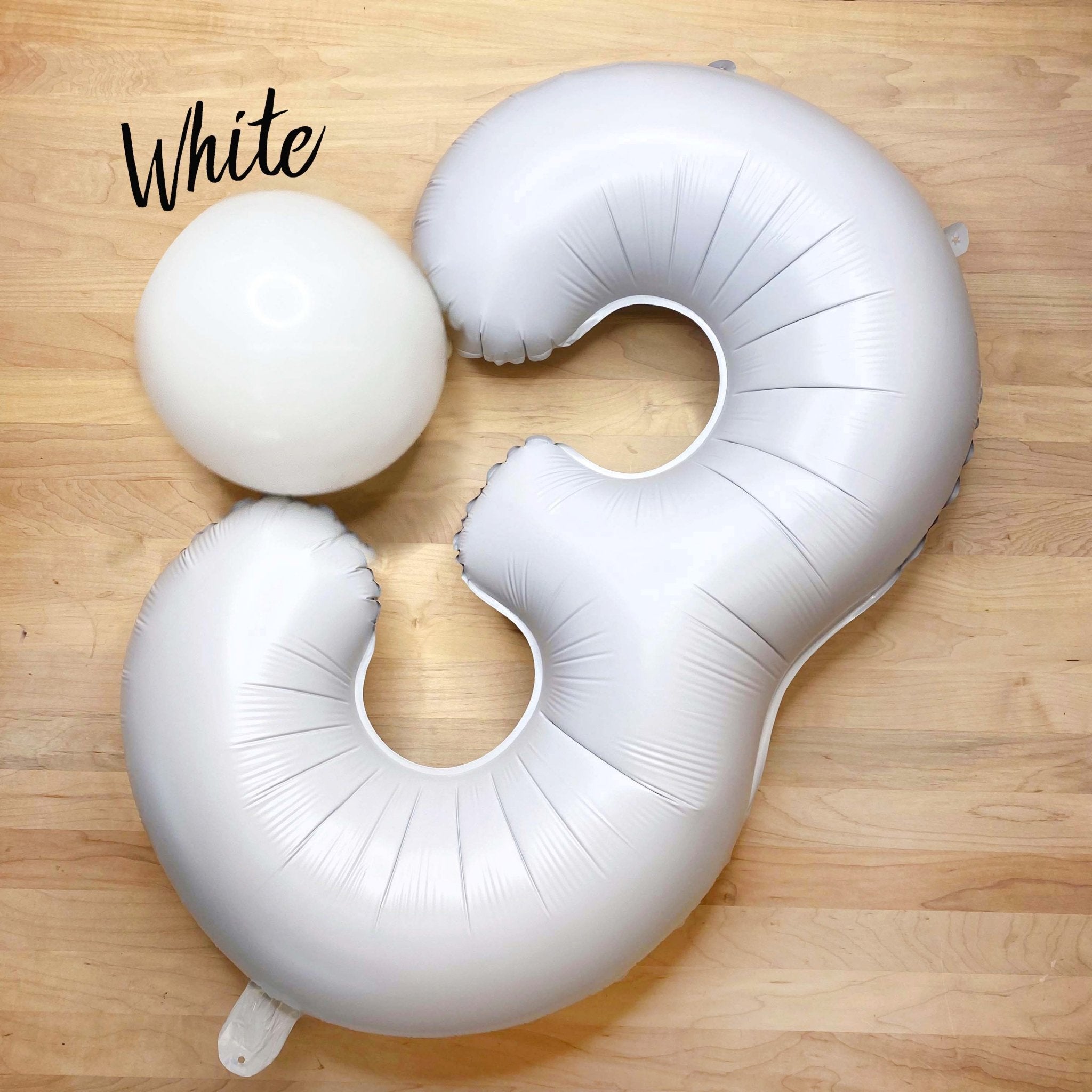 Giant White Number Balloon | 32" Foil | Numbers 0-9 Main image
