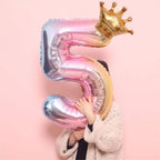Rainbow Crown Number Balloon