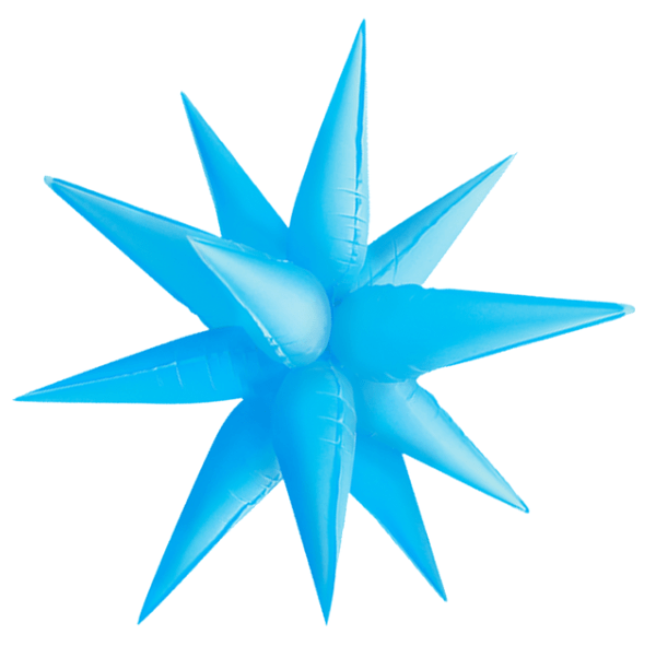 Blue star-shaped balloon on a white background