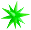 Green inflatable star-shaped balloon on a white background