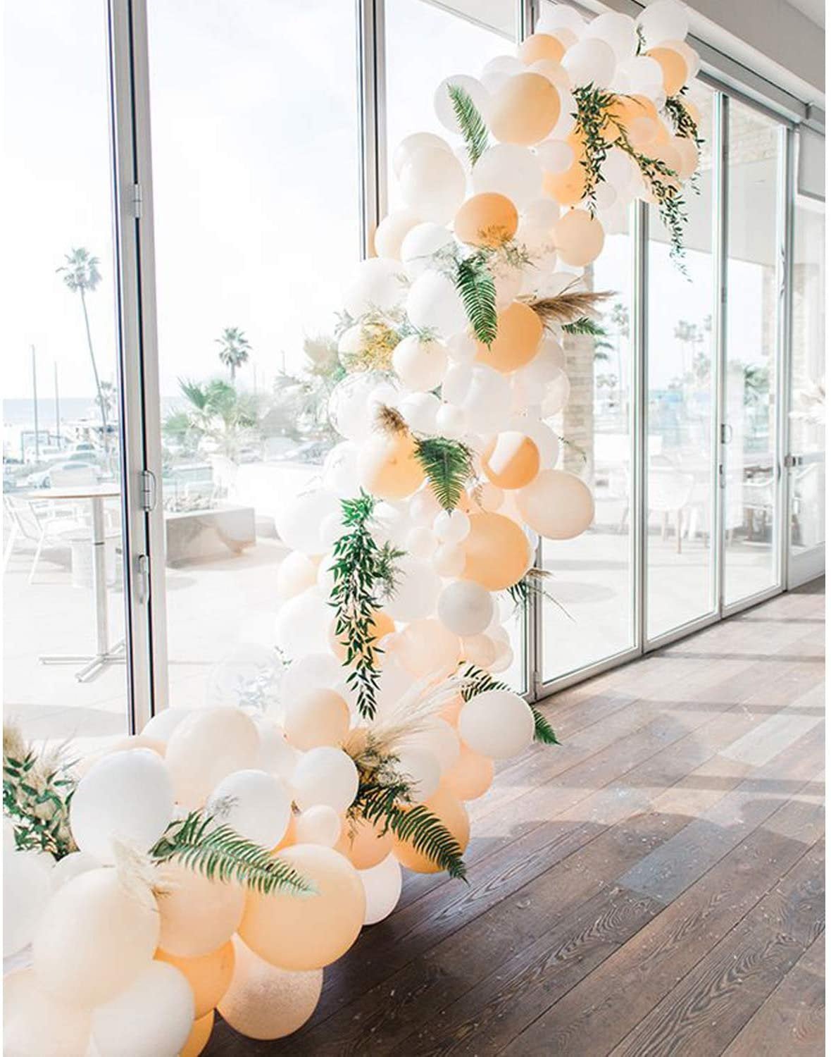 Peach & White Balloon Garland Kit Main image