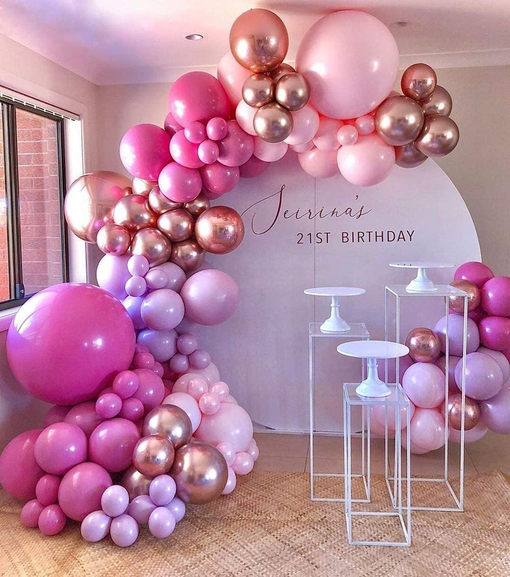 Pink & Purple Ombre Balloon Garland Kit Main image