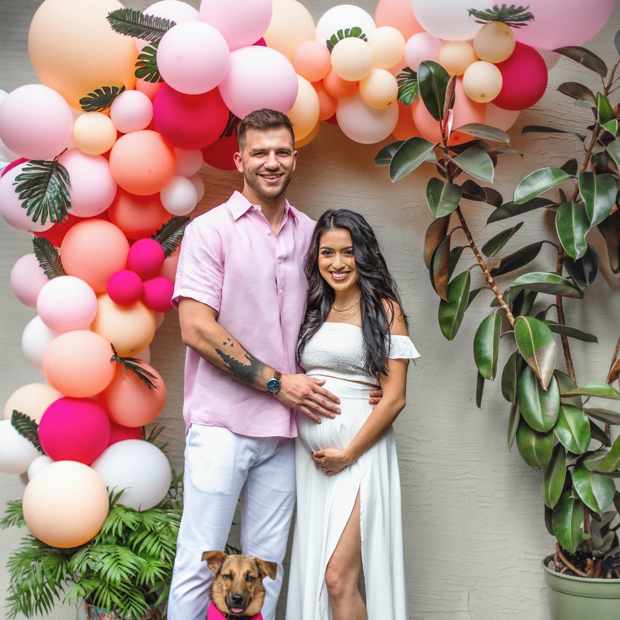 Tropical Pink & Magenta Balloon Garland Kit Main image