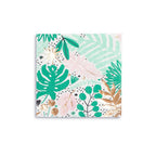Paper Napkins with tropical palm leaf pattern on a white background