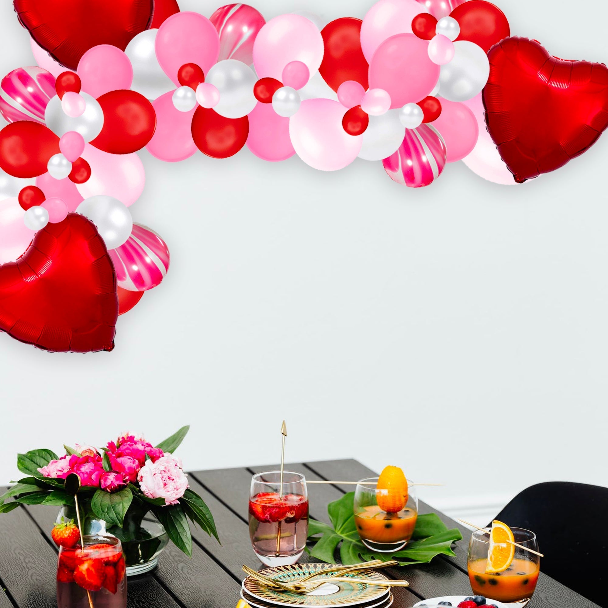Pink & Red Valentine’s Day Balloon Garland Kit Secondary image