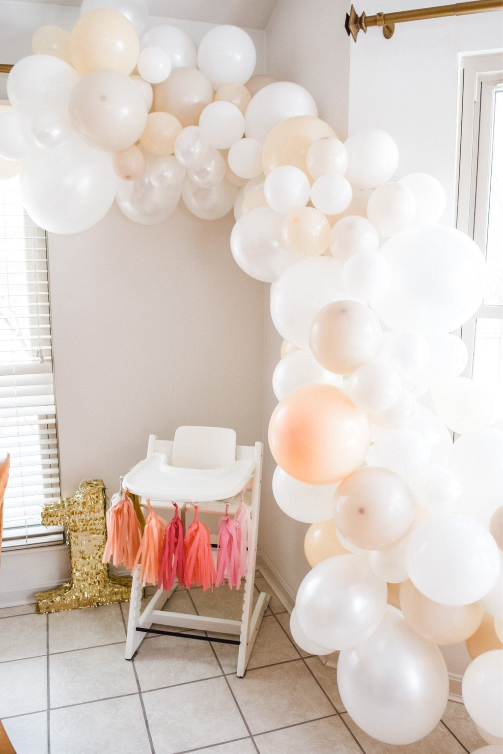 White Balloon Garland 5 foot